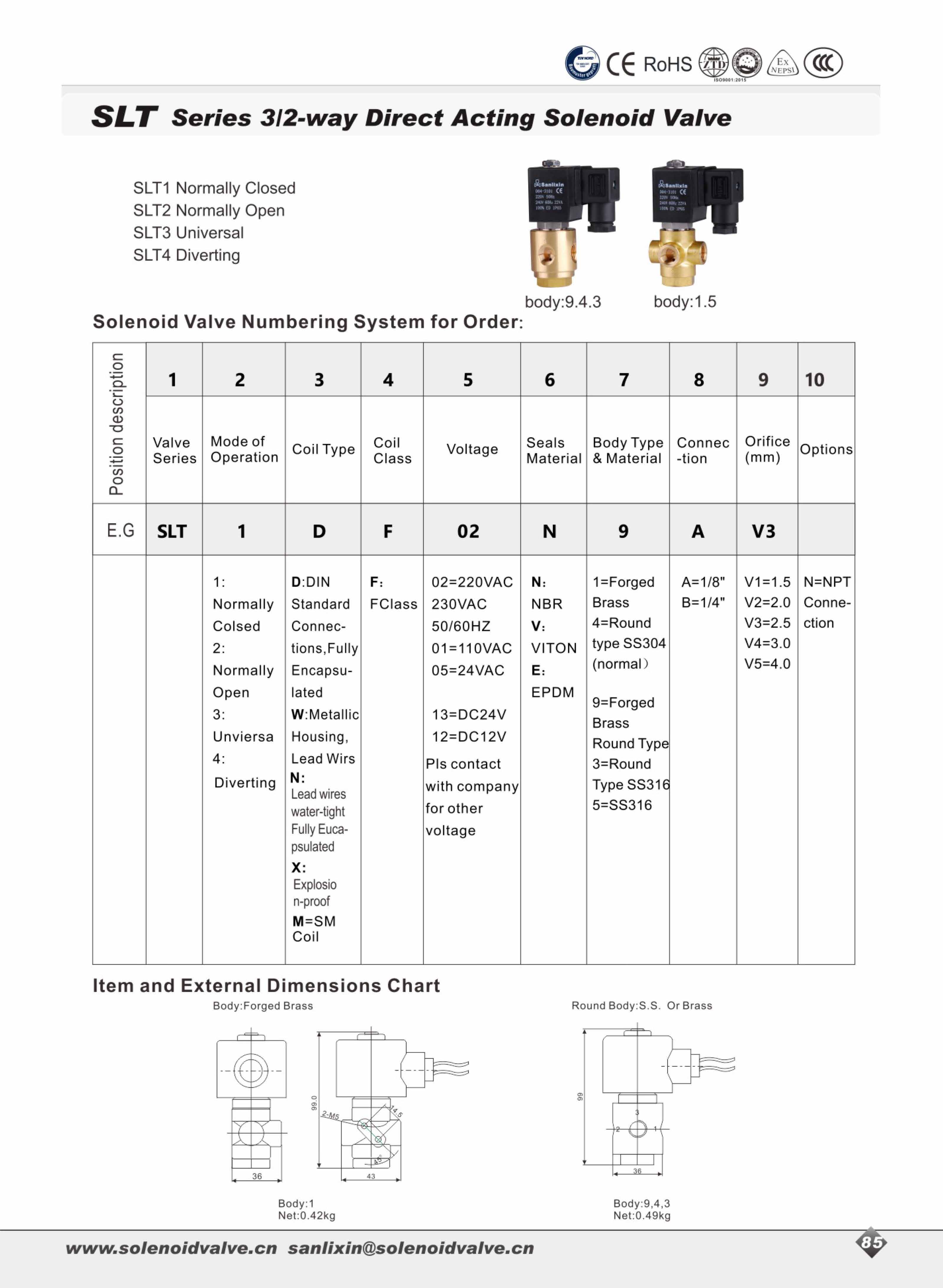 SLT Series 3/2-way Direct Acting Solenoid Valve from China manufacturer ...